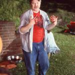 Frank Henenlotter with bloody hands.