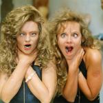 The fake Sandy on the left, the real Sandy Colosimo on the right. 