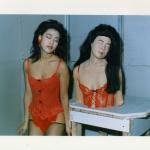 Lia Chang poses next to her dummy. 