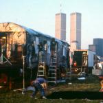 Preparing the subway car for shooting. 