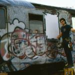Production assistant Rob Koch blacks out a window. Since the production couldn't show the subway car move, they simply blacked out the windows and filled the car with extras, shook the camera, and hoped nobody noticed. And nobody did. 