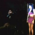 FH and Peter Clark on camera, filming Patty Mullen on the hotel hallway set. 