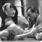 Joe Gonzalez waits patiently as the other body-part creatures are positioned around him. 